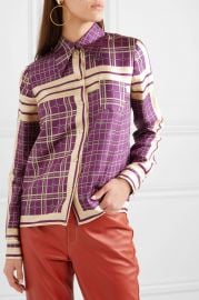 Printed silk-satin twill shirt at Net A Porter